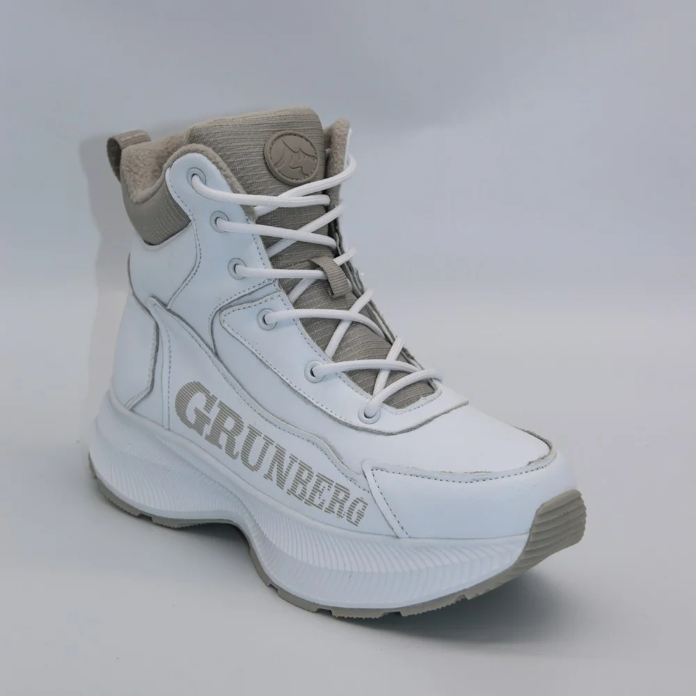 Женские зимние белые ботинки Grunberg 148577-20-02 6088 - натуральная кожа, шерстяной мех