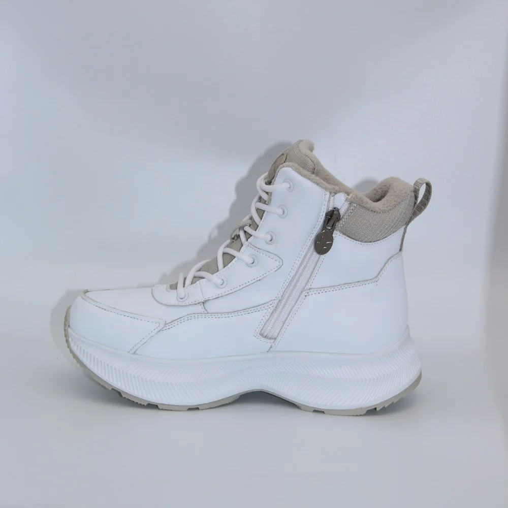 Женские зимние белые ботинки Grunberg 148577-20-02 6088 - натуральная кожа, шерстяной мех