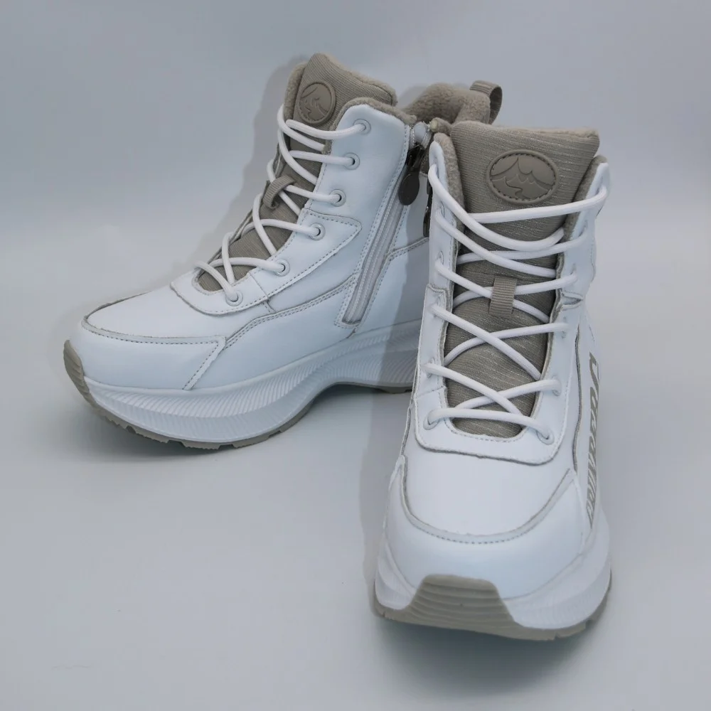 Женские зимние белые ботинки Grunberg 148577-20-02 6088 - натуральная кожа, шерстяной мех