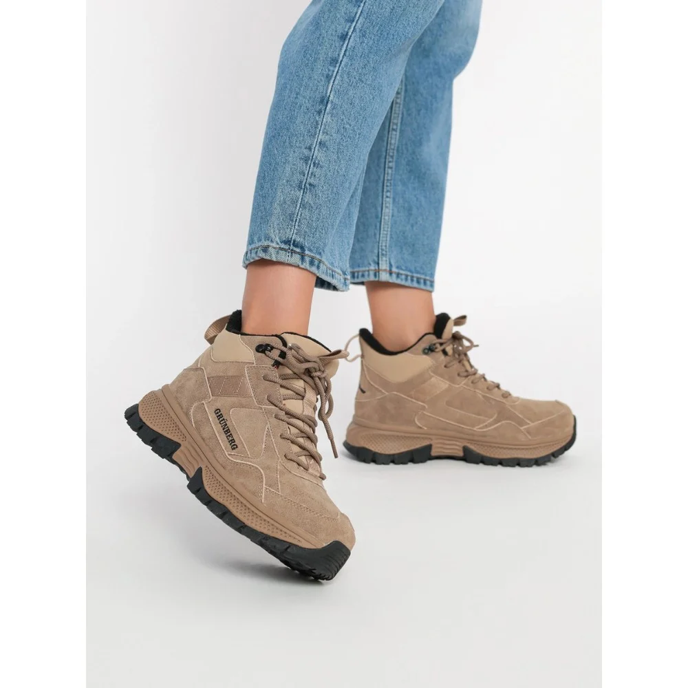 Жіночі зимові черевики Grunberg 148593-03-02 6089 - бежеві, шкіра, Gore-Tex, NanoTex