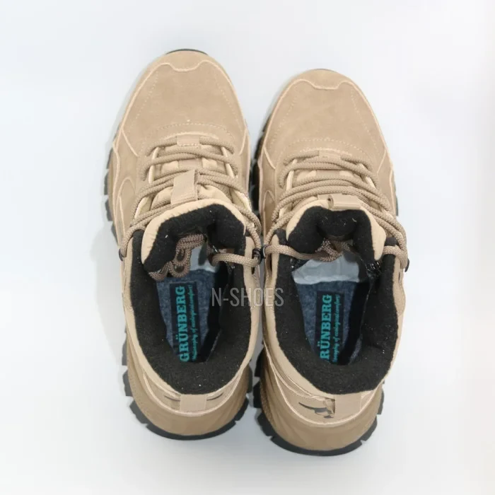 Женские зимние ботинки Grunberg 148593-03-02 6089 - бежевые, кожа, Gore-Tex, NanoTex