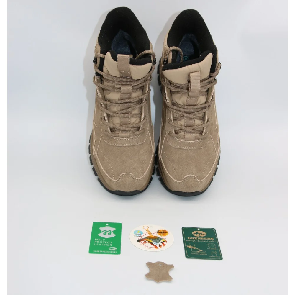 Жіночі зимові черевики Grunberg 148593-03-02 6089 - бежеві, шкіра, Gore-Tex, NanoTex