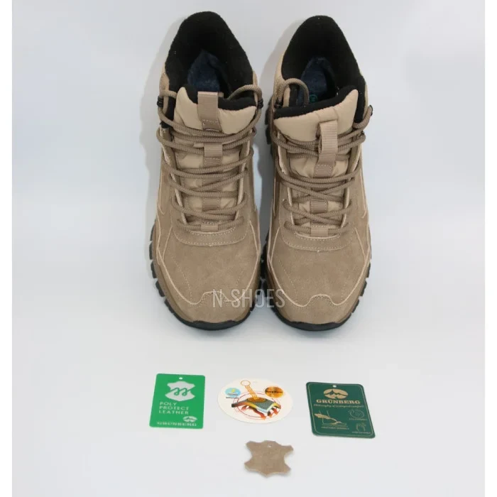 Женские зимние ботинки Grunberg 148593-03-02 6089 - бежевые, кожа, Gore-Tex, NanoTex