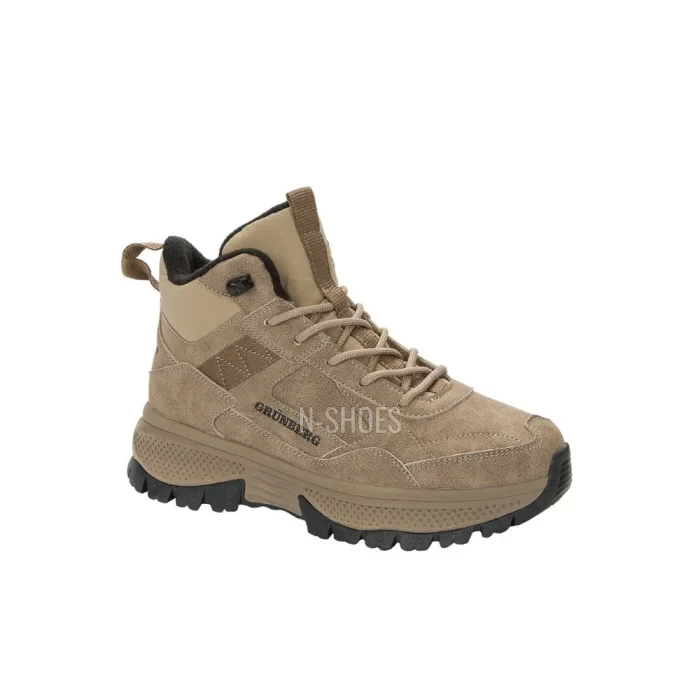 Женские зимние ботинки Grunberg 148593-03-02 6089 - бежевые, кожа, Gore-Tex, NanoTex