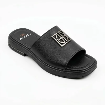 Women's black leather clogs Allsy Lonza 208132 035-3 BLACK 6118 in DG Millennials style
