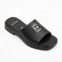 Women's Black Leather Slides Allsy Lonza 208132 035-3 BLACK DG Style