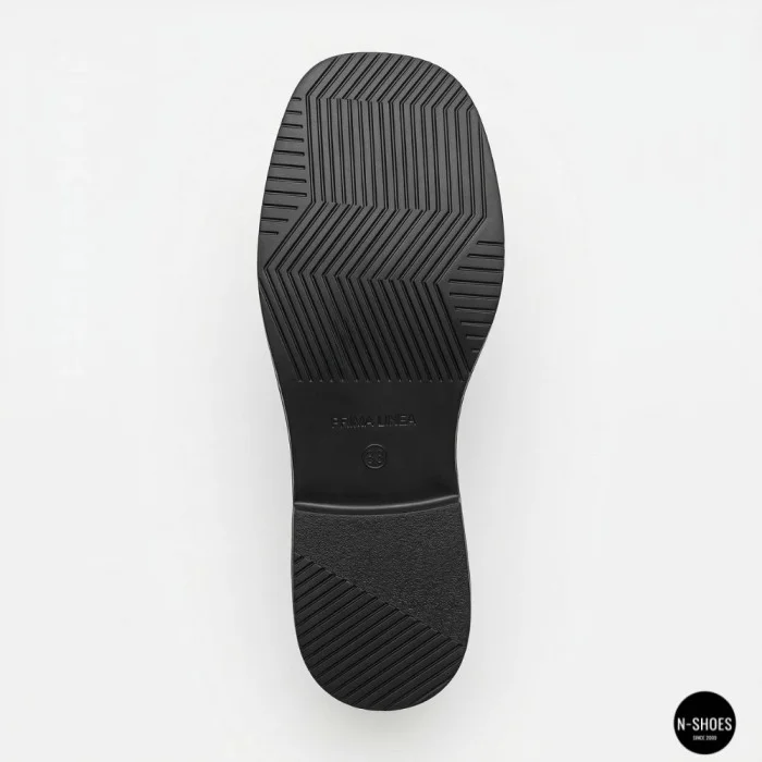 Women's Black Leather Slides Allsy Lonza 208132 035-3 BLACK DG Style