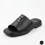 Women's Black Leather Slides Allsy Lonza 208132 035-3 BLACK DG Style