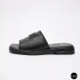 Women's Black Leather Slides Allsy Lonza 208132 035-3 BLACK DG Style