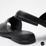 Women's Black Leather Slides Allsy Lonza 208132 035-3 BLACK DG Style
