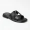 Women's black leather clogs and slides Allsy 208138 037-3 Lonza 212475 BLACK 6120 in the style of Hermès Oran