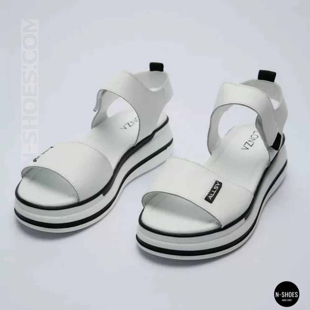 Універсальні жіночі білі шкіряні босоніжки Allsy 207205 2970-1 WHITE lonza 207206 6122