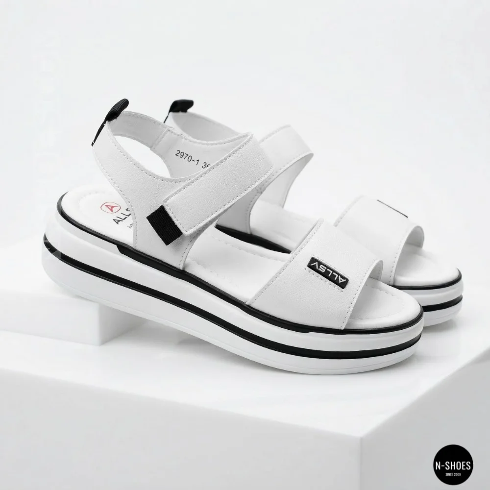 Універсальні жіночі білі шкіряні босоніжки Allsy 207205 2970-1 WHITE lonza 207206 6122