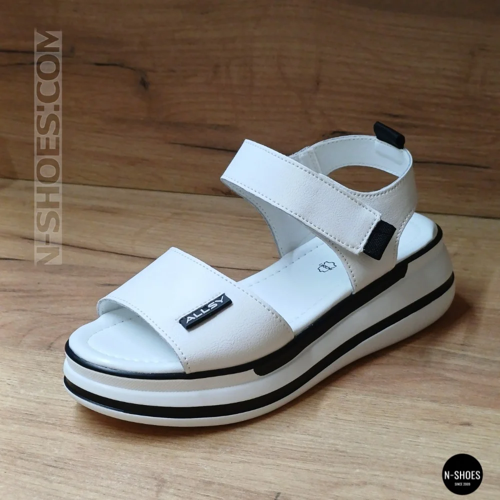 Універсальні жіночі білі шкіряні босоніжки Allsy 207205 2970-1 WHITE lonza 207206 6122