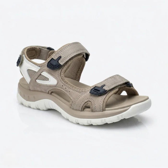 Женские спортивные босоножки Allsy 208350 60270-1 Lonza 208353 APRICOT WHITE 6124 на липучках