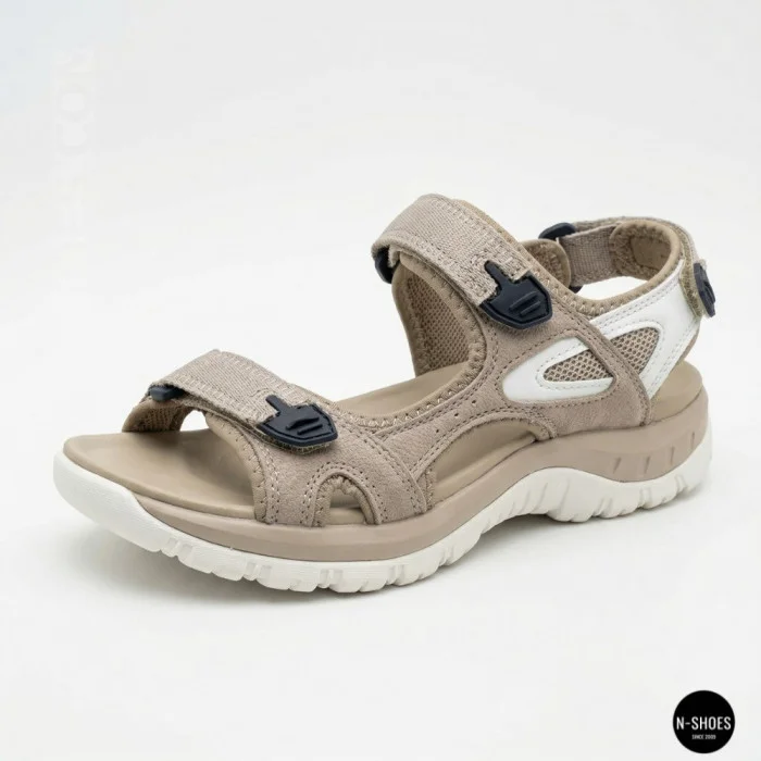 Женские спортивные босоножки Allsy 208350 60270-1 Lonza 208353 APRICOT WHITE 6124 на липучках