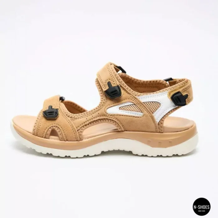 Женские спортивные босоножки Allsy 208350 60270-1 Lonza 208353 APRICOT WHITE 6124 на липучках