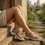 Спортивні жіночі босоніжки на липучках Allsy 208361 60874-6 Lonza BEIGE 6125