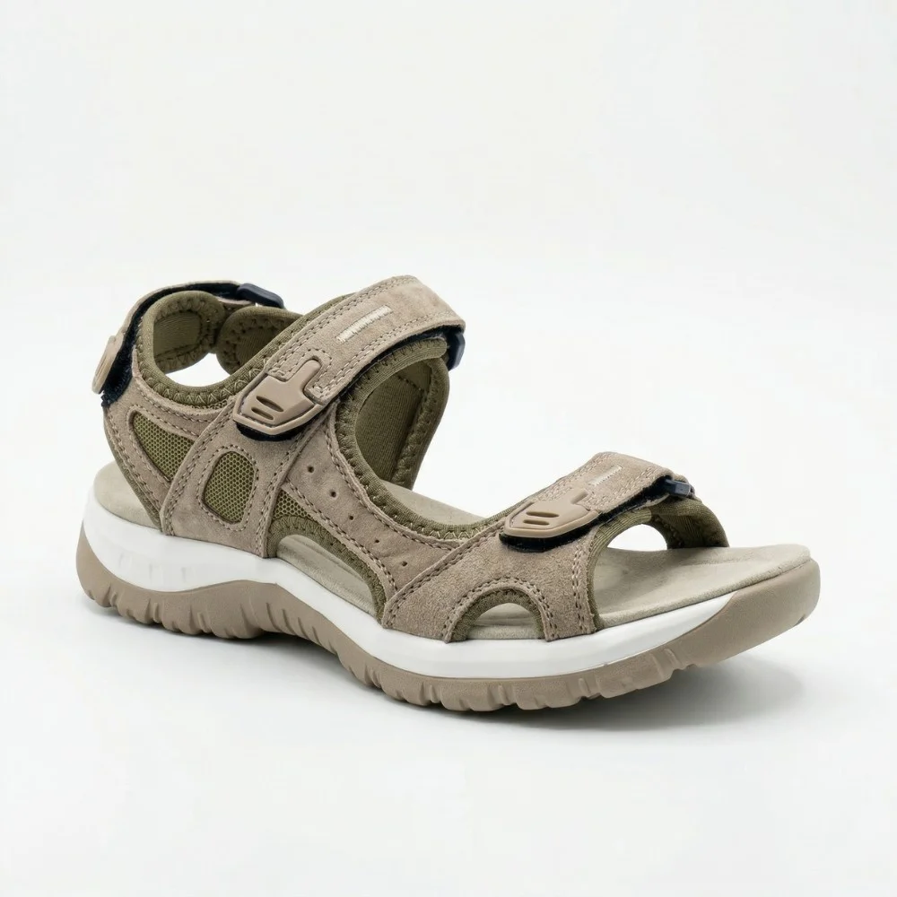 Спортивні жіночі босоніжки на липучках Allsy 208361 60874-6 Lonza BEIGE 6125