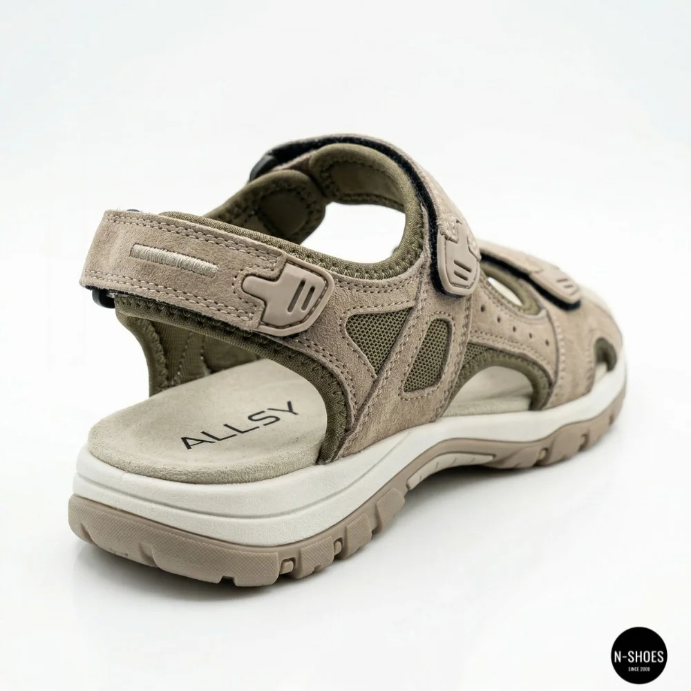 Спортивні жіночі босоніжки на липучках Allsy 208361 60874-6 Lonza BEIGE 6125