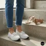 Women's White Leather Perforated Moccasins with Comfortable Lace-up