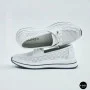 Women's White Leather Perforated Moccasins with Comfortable Lace-up