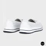 Women's White Leather Perforated Moccasins with Comfortable Lace-up