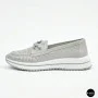Жіночі сірі шкіряні мокасини з перфорацією Allsy Lonza 207262 A09-7721-4 GREY 207263 6127