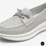 Жіночі сірі шкіряні мокасини з перфорацією Allsy Lonza 207262 A09-7721-4 GREY 207263 6127