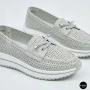 Жіночі сірі шкіряні мокасини з перфорацією Allsy Lonza 207262 A09-7721-4 GREY 207263 6127