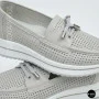 Жіночі сірі шкіряні мокасини з перфорацією Allsy Lonza 207262 A09-7721-4 GREY 207263 6127