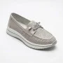 Жіночі сірі шкіряні мокасини з перфорацією Allsy Lonza 207262 A09-7721-4 GREY 207263 6127