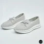 Жіночі сірі шкіряні мокасини з перфорацією Allsy Lonza 207262 A09-7721-4 GREY 207263 6127