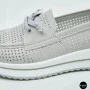 Жіночі сірі шкіряні мокасини з перфорацією Allsy Lonza 207262 A09-7721-4 GREY 207263 6127