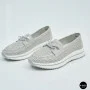 Жіночі сірі шкіряні мокасини з перфорацією Allsy Lonza 207262 A09-7721-4 GREY 207263 6127