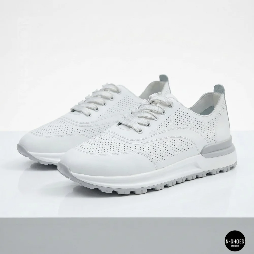 Шкіряні мокасини Allsy 207105 Q1-018-010 WHITE lonza 207106 2026 6129 з перфорацією