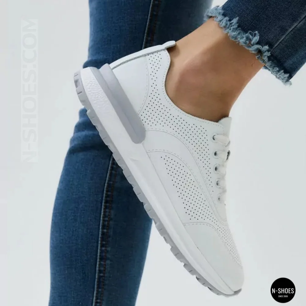 Шкіряні мокасини Allsy 207105 Q1-018-010 WHITE lonza 207106 2026 6129 з перфорацією