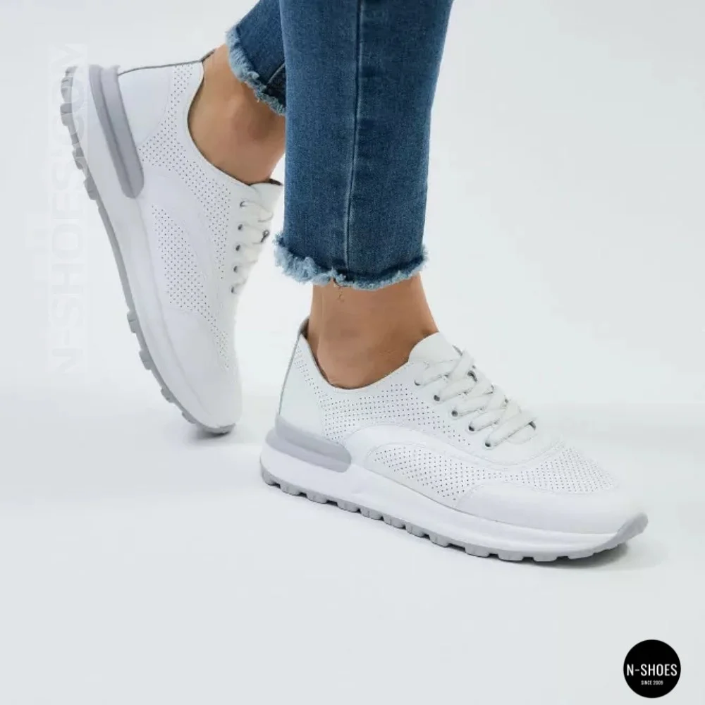 Шкіряні мокасини Allsy 207105 Q1-018-010 WHITE lonza 207106 2026 6129 з перфорацією