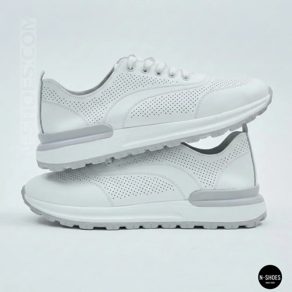 Шкіряні мокасини Allsy 207105 Q1-018-010 WHITE lonza 207106 2026 6129 з перфорацією