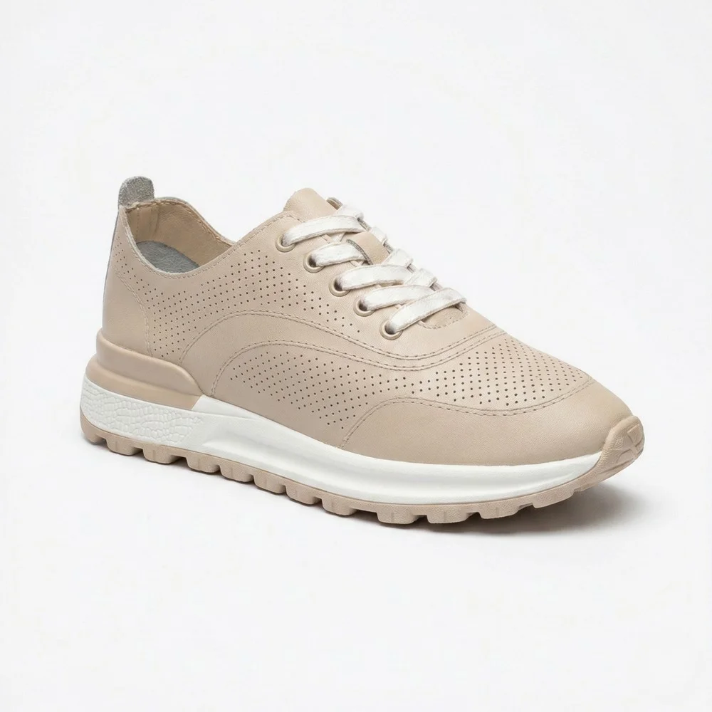 Beige Perforated Loafers Allsy 207108 Q1-018-011 Lonza 207110 BEIGE AY 6130