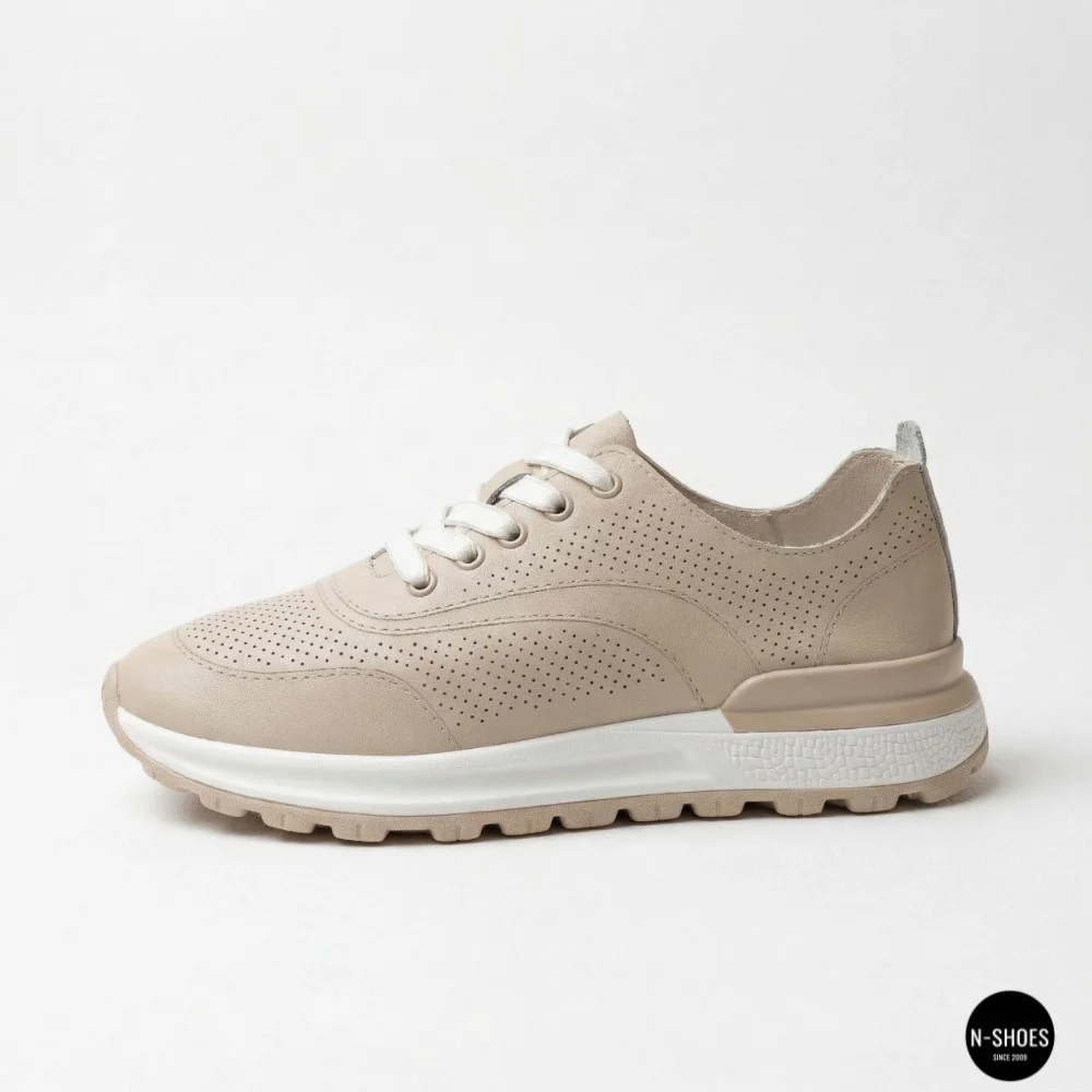 Beige Perforated Loafers Allsy 207108 Q1-018-011 Lonza 207110 BEIGE AY 6130