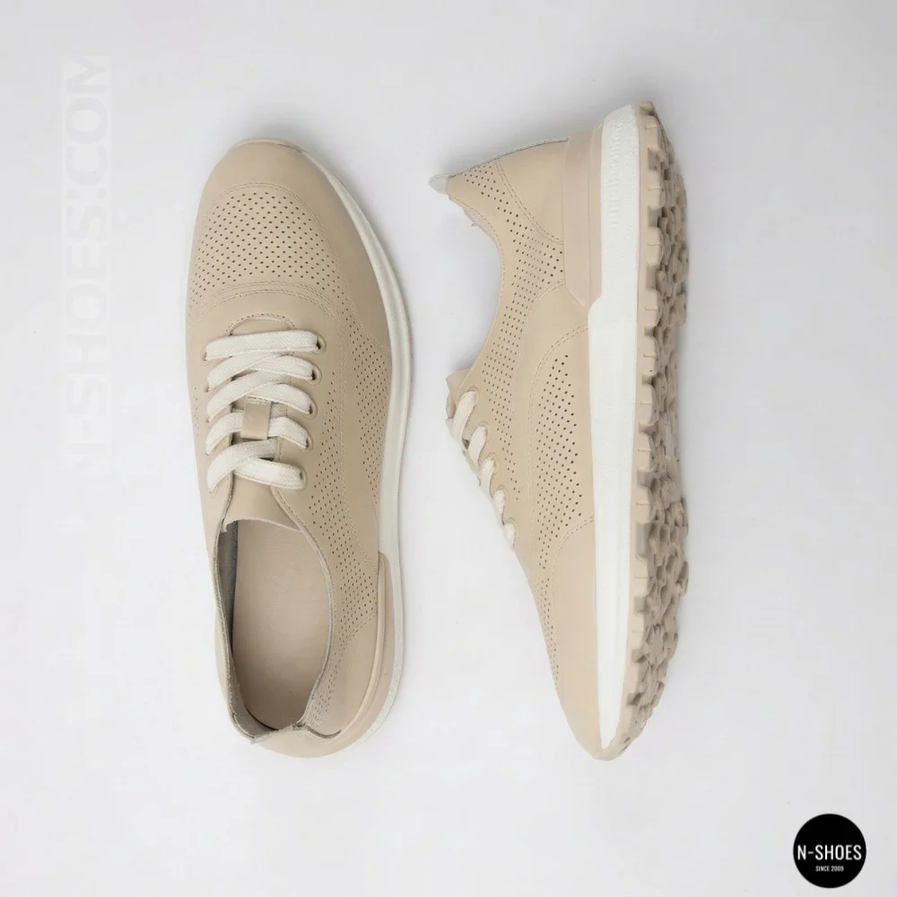 Beige Perforated Loafers Allsy 207108 Q1-018-011 Lonza 207110 BEIGE AY 6130