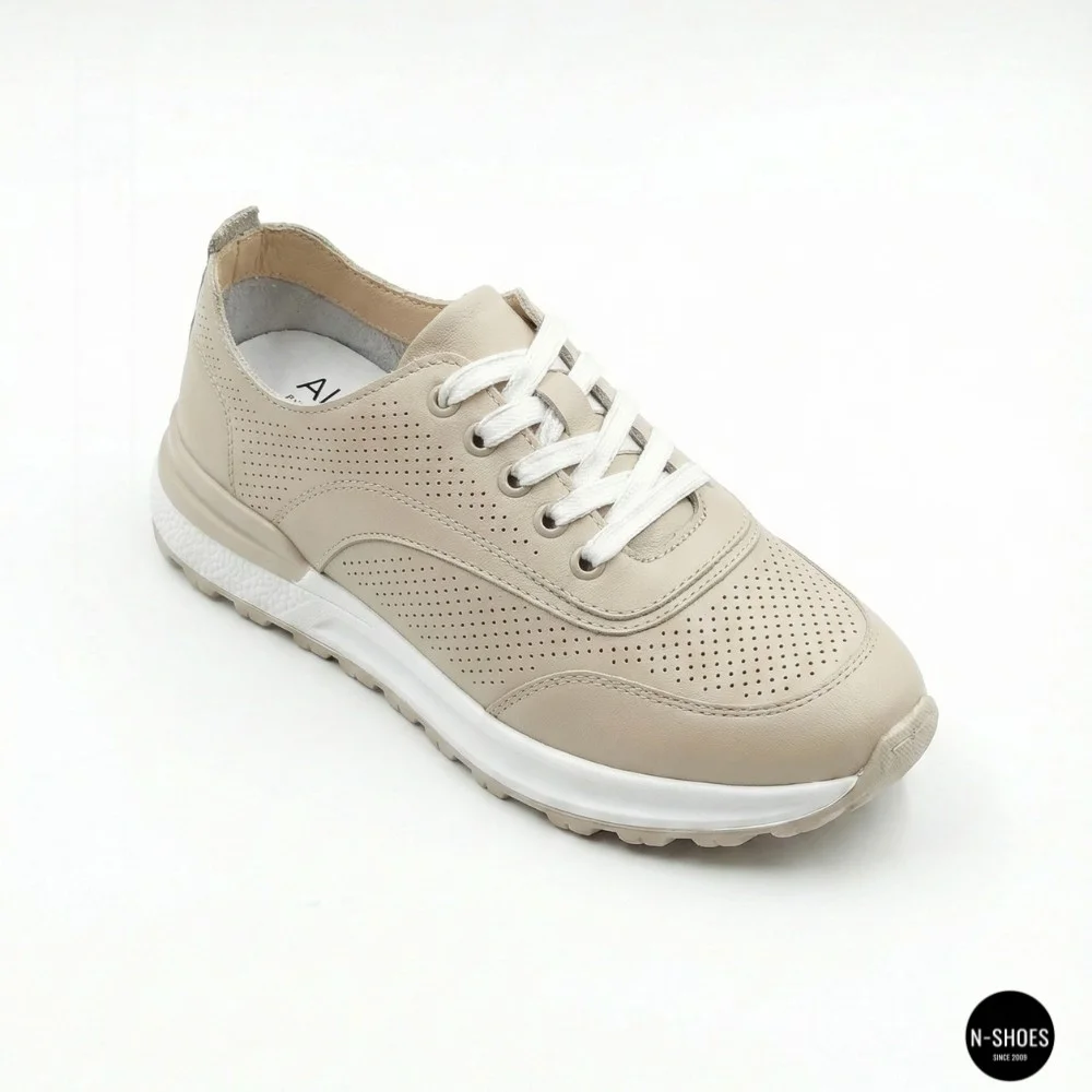 Beige Perforated Loafers Allsy 207108 Q1-018-011 Lonza 207110 BEIGE AY 6130