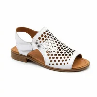 Жіночі білі закриті босоніжки Anna Lucci Туреччина 199857-184667  532-08 BEYAZ DERI KOGA 6138-5235 закриті з натуральної шкіри від турецького виробника