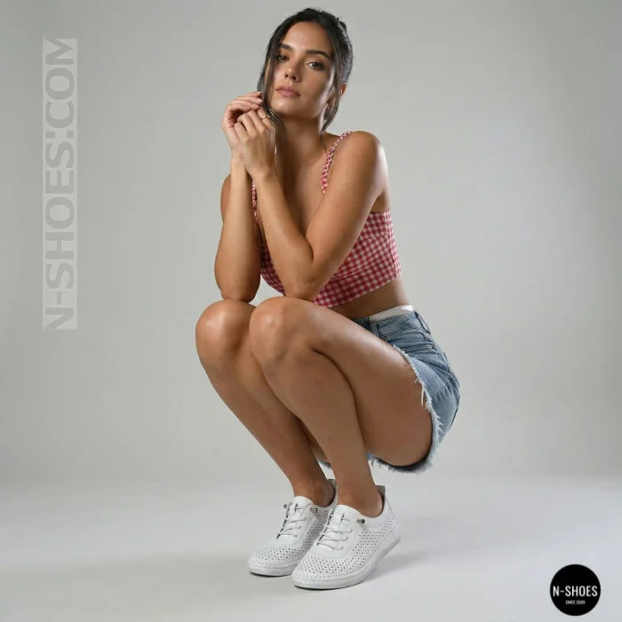 Білі шкіряні мокасини з перфорацією Anna Lucci 211808 1800 white lonza 214365 AP 6139 від