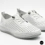 Білі шкіряні мокасини з перфорацією Anna Lucci 211808 1800 white lonza 214365 AP 6139 від турецького виробника
