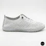 Білі шкіряні мокасини з перфорацією Anna Lucci 211808 1800 white lonza 214365 AP 6139 від турецького виробника