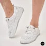 Білі шкіряні мокасини з перфорацією Anna Lucci 211808 1800 white lonza 214365 AP 6139 від турецького виробника