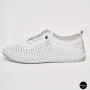 Білі шкіряні мокасини з перфорацією Anna Lucci 211808 1800 white lonza 214365 AP 6139 від турецького виробника
