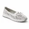 Women's white leather perforated loafers Allsy 208174 l2-5273-1 lonza white AY 6143